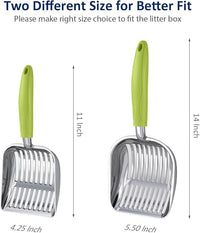 WePet Cat Litter Scoop, Aluminum Alloy Sifter, Kitty Metal Scooper, Deep Shovel, Long Handle, Poop Sifting, Kitten Pooper Lifter, Durable, Heavy Duty, for Litter box