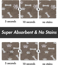 MontVoo-Absorbent Pet Feeding Mat-No Stains Pet Mat for Food - MP-BROWN / 17"x34" - image 2