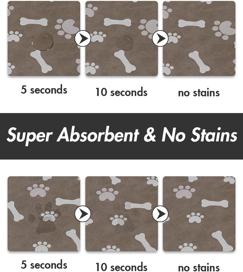 MontVoo-Absorbent Pet Feeding Mat-No Stains Pet Mat for Food - MP-BROWN / 17"x34" - image 2