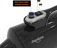 shernbao Dog Dryer High Velocity Professional Dog Pet Grooming Hair Drying Force Dryer Blower 6.0HP (DHD-2400T) (6.0HP, Jet Black)