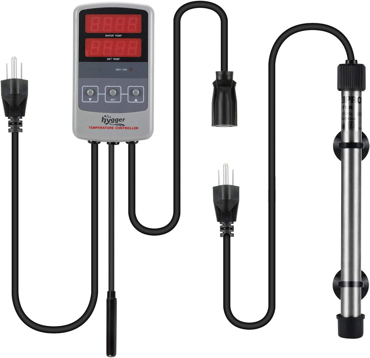 hygger Pinpoint Saltwater Aquarium Heater with Digital Thermostat IC - 500w