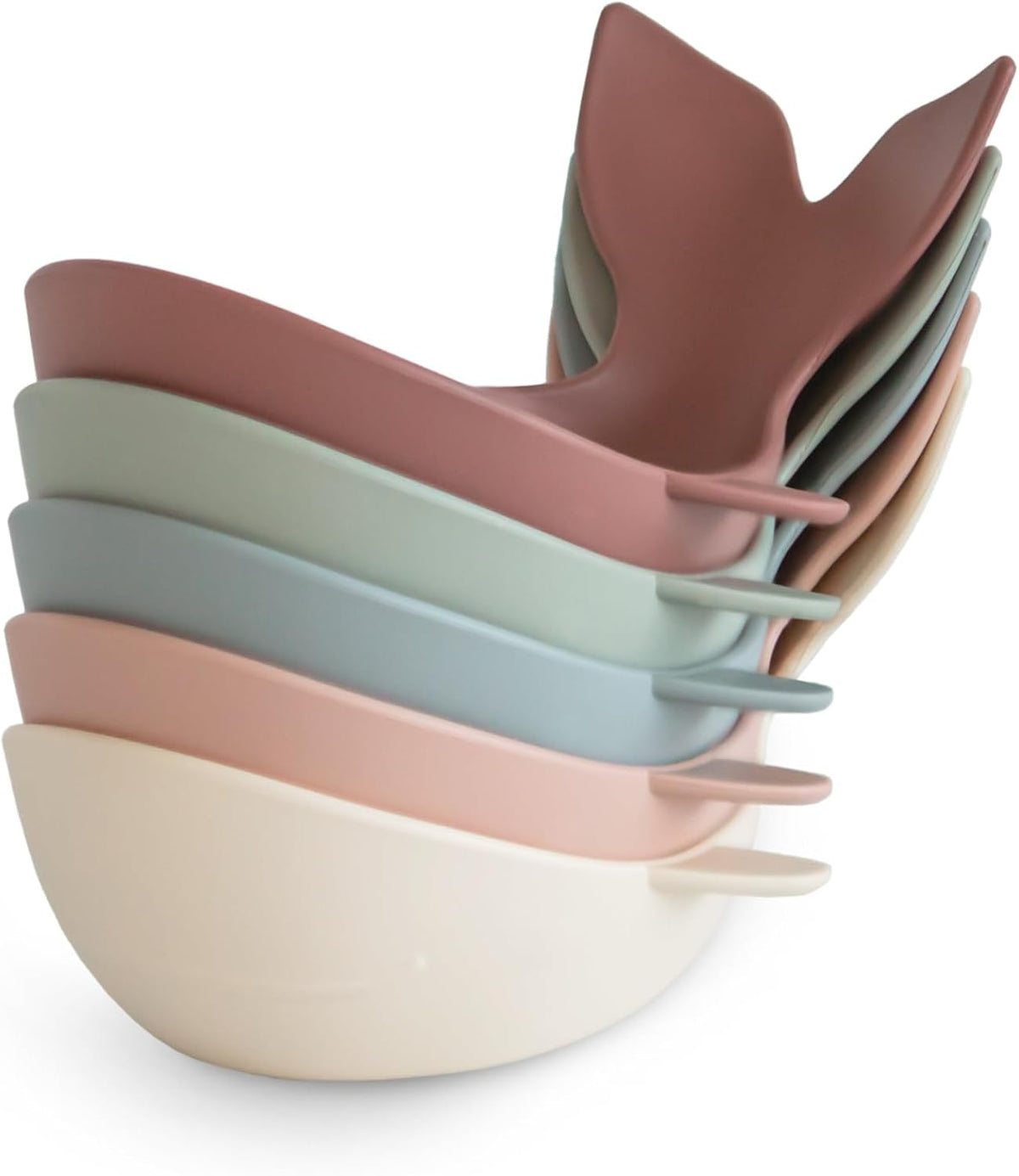 mushie Stackable Bath Boats Floating Toy, Made in Denmark - Whales Original