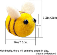 AcceLeah wool felt bumblebees, 25 small yellow and black felt bees for crafts - view 2