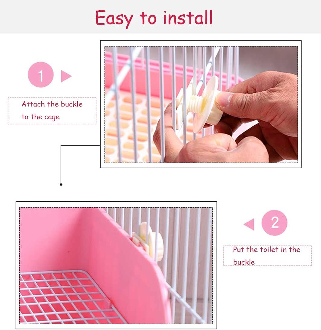 Large Rabbit Litter Box Bunny Corner Toilet Box Potty Trainer Bigger - White - image 3