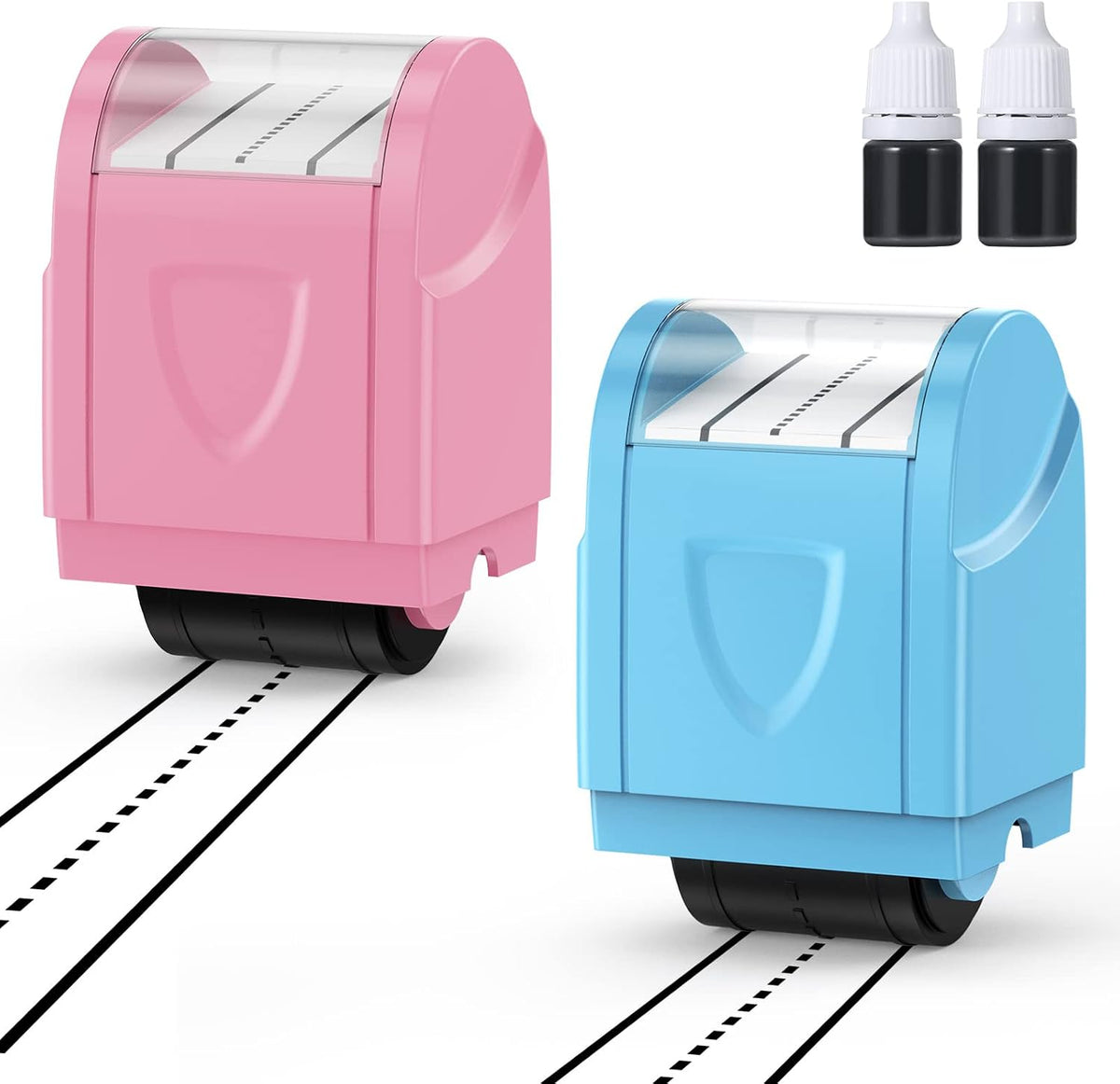 Rounica dashed handwriting lines roller stamp in baby blue printing practice lines - view 3