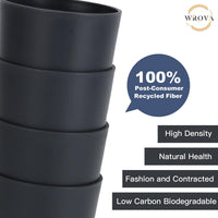 Wrova set of 8 black reusable wheat straw cups, 20 oz, stackable - view 13
