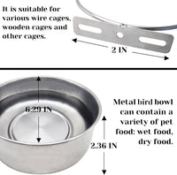 PINVNBY Parrot Feeding Cups Birds Food Dish Stainless Steel Parrot - Three screws / XL - image 2