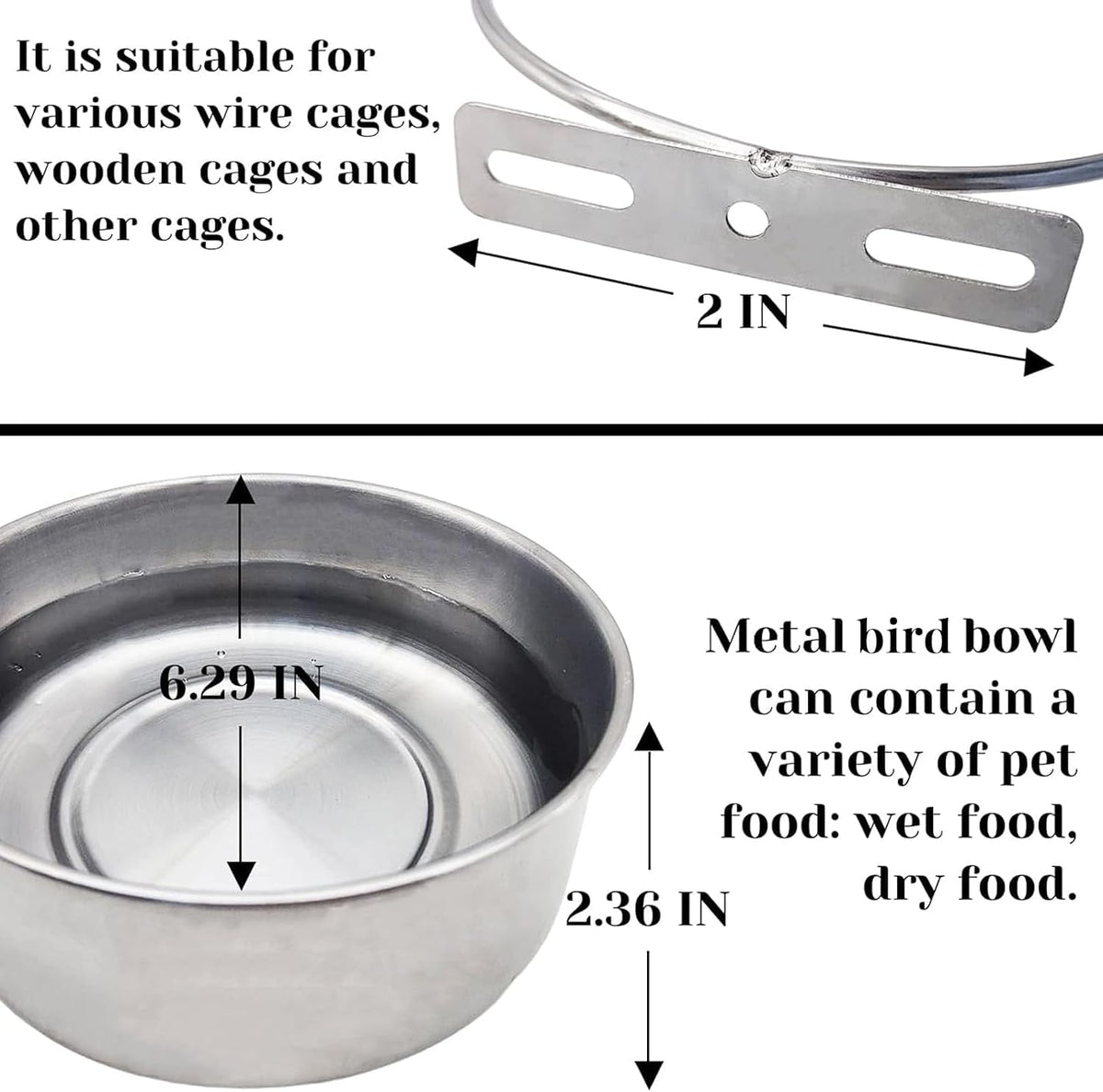 PINVNBY Parrot Feeding Cups Birds Food Dish Stainless Steel Parrot - Three screws / XL - image 2