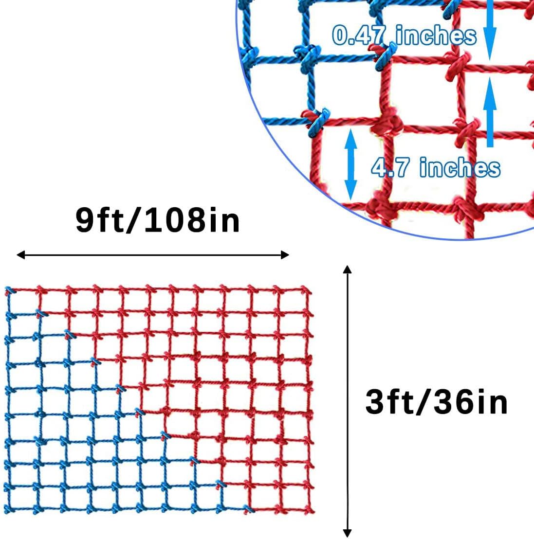 JumpTrzz polyester climbing cargo net for kids hung on a backyard swing set - view 5