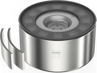 1Gallon No Spill Water Bowl for Dogs, Double-Wall Stainless Steel with Splash-Proof Paws Lid and Floating Disk, Non-Slip Base, Easy to Clean Slow Water Feeder for Large Medium Dogs
