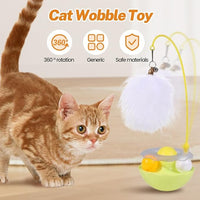 Interactive Cat Feather Toys, 2025 New Catnip Toy, Multifunctional Cat Teaser, Durable Track Ball Pet Toy for Indoor Play, Premium Pet Exercise Toy for Kittens and Adults (Green)