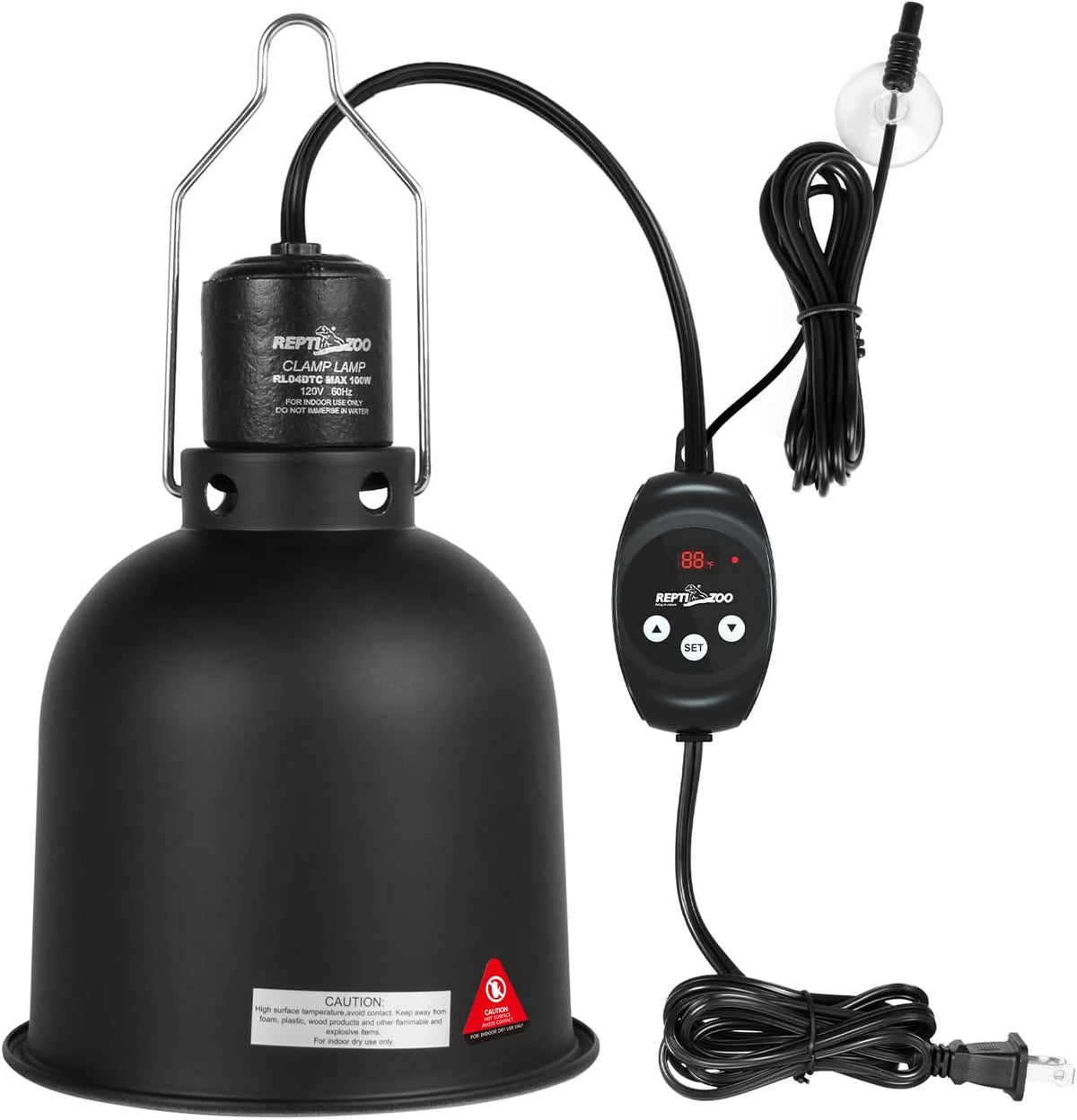 REPTI ZOO Reptile Light Fixture with Dimming Thermostat - 5.5 Inch