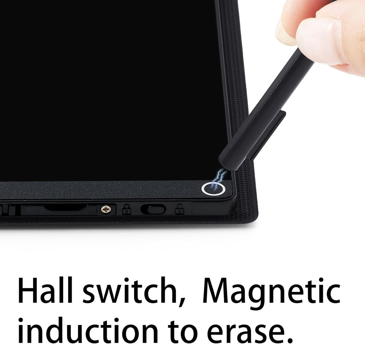 LCD Writing Tablet 6.5in Fine Tip with Leather Case and Hanging Pen – Fun for Kids & Family - Fine Tip with Leather Case - image 4