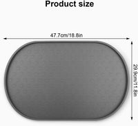 Dog Food Mat Spill-Proof Silicone Dog Bowl Mat Raised Edge Pet - Grey / 19"L x 12"W - image 2
