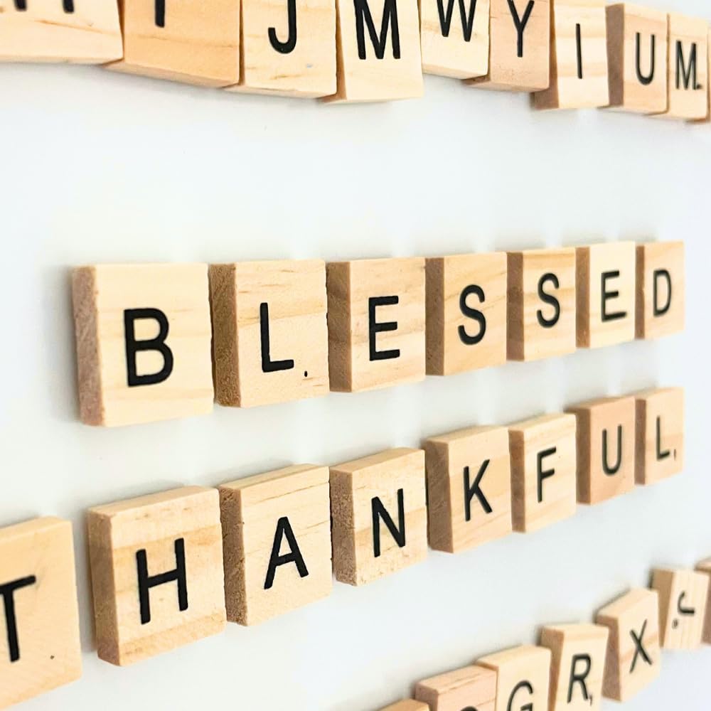YJ PREMIUMS 100 PC Wood Magnetic Letter Tiles Magnets Big Large - 100 - image 4