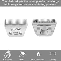 Wide Blades for Dog Grooming Blades Compatible with Andis Dog Clippers,4FW Dog Clipper Blades Compatible with Oster A5,Wahl km10 Dog Clippers for Horse Dog Cat Animals,Stainless-Steel Blade Sharp