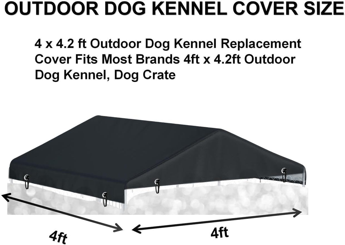 Outdoor Dog Kennel Cover 10'W x 10'L Replacement Covers - Black / 4.2'W x 4.2'L x 1.2'H - image 2
