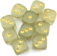 Smartdealspro 10-Pack D6 Six Sided Glow in The Dark Dice Die for DND - 16mm golden dots（10pcs） - image 4