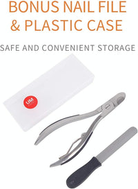 Dog Nail Clipper | Pet Cat Claw Trimmer -Sharp Angled Stainless Steel Blade for Quick Safety -Sturdy Non-Slip Handle -Nail File & Set Box -Professional Tools for Large & Small Pet