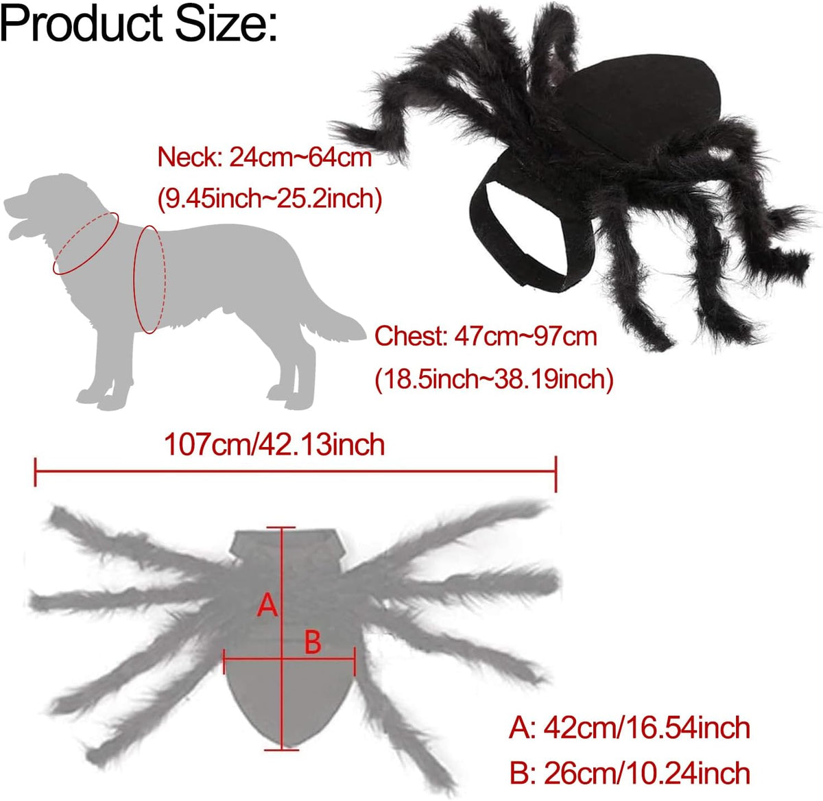 Halloween Spider Costume for Dog Cat - Large - image 4