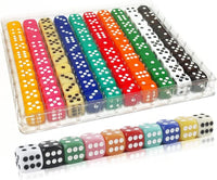 100 Pieces 16MM Dice Set, 6 Sided Colored Dices with Portable Plastic Box – Fun for Kids & Family
