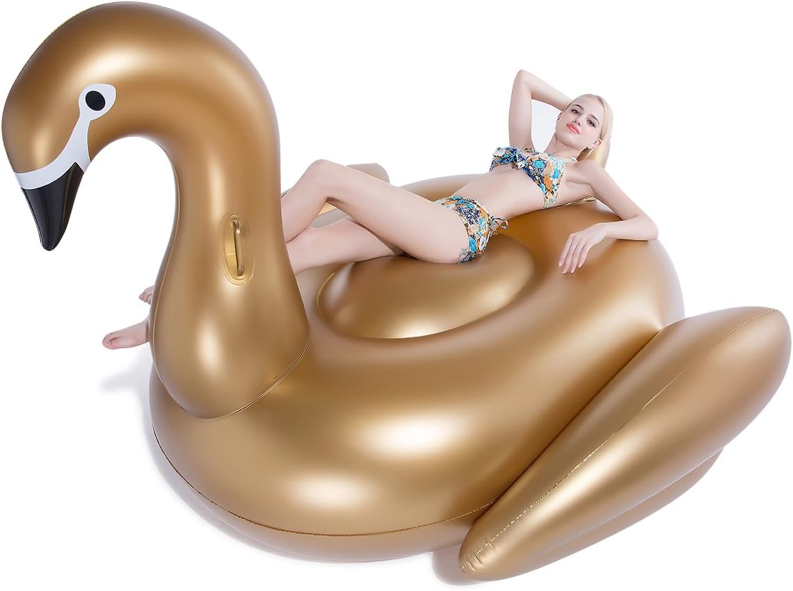 Jasonwell Giant Inflatable Flamingo Swan Pegasus Pool Float Summer - Gold / 3X-Large - image 3
