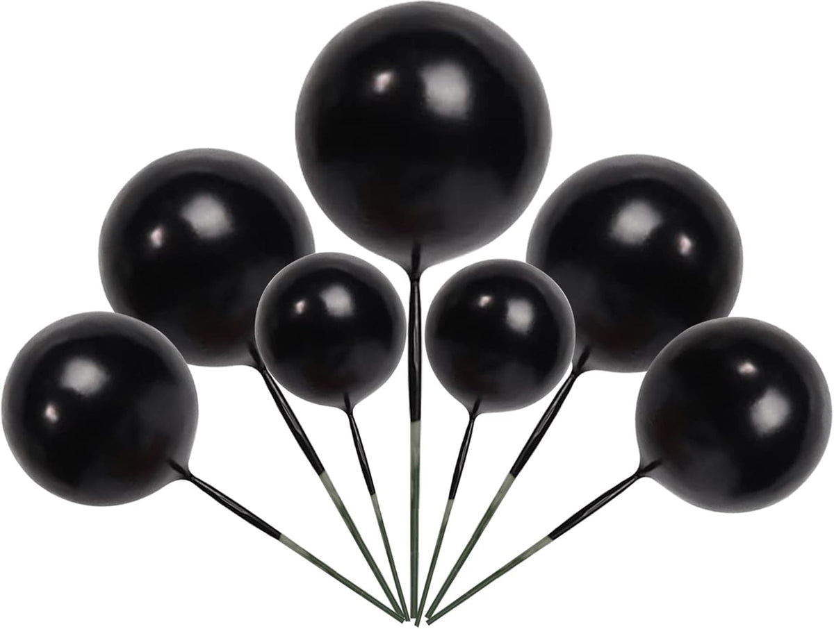 ZHUOWEISM ball cake toppers, 24 mini balloon picks in blue, gold and white - view 27