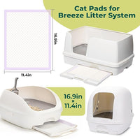 Cat Pads Refills for Tidy Cats Breeze Litter System - Super Absorbent 6-Layer Pads for Odor Control Unscented - 16.9" x 11.4" - Pack of 40 Litter Box Replacement Pads