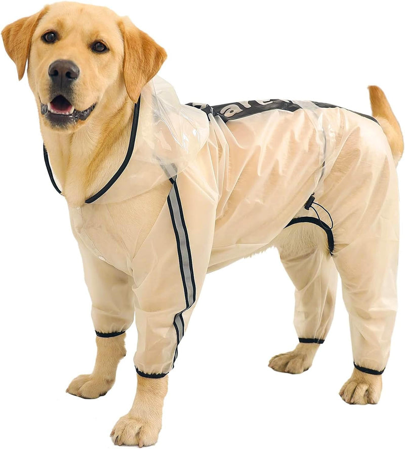 Olsa Dog Raincoat, Dog Hooded Slicker Poncho - White / XL