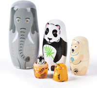 Russian Nesting Dolls, Bear Wooden Stacking Set - Elephant