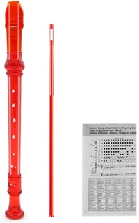 Felt Recorder Case for Soprano, Gray, for Kids – Fun for Kids & Family - Transparent Red