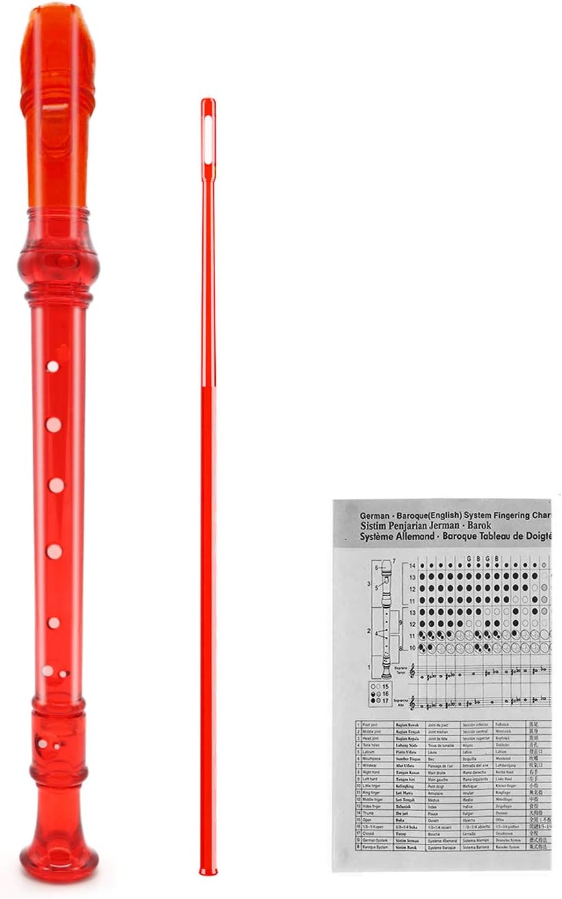 Felt Recorder Case for Soprano, Gray, for Kids – Fun for Kids & Family - Transparent Red