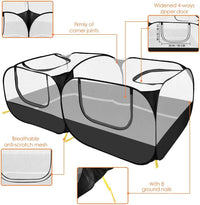 Lukovee Small Animals Playpen, Foldable, Detachable Bottom - Black - with Escape-proof Bottom - image 4