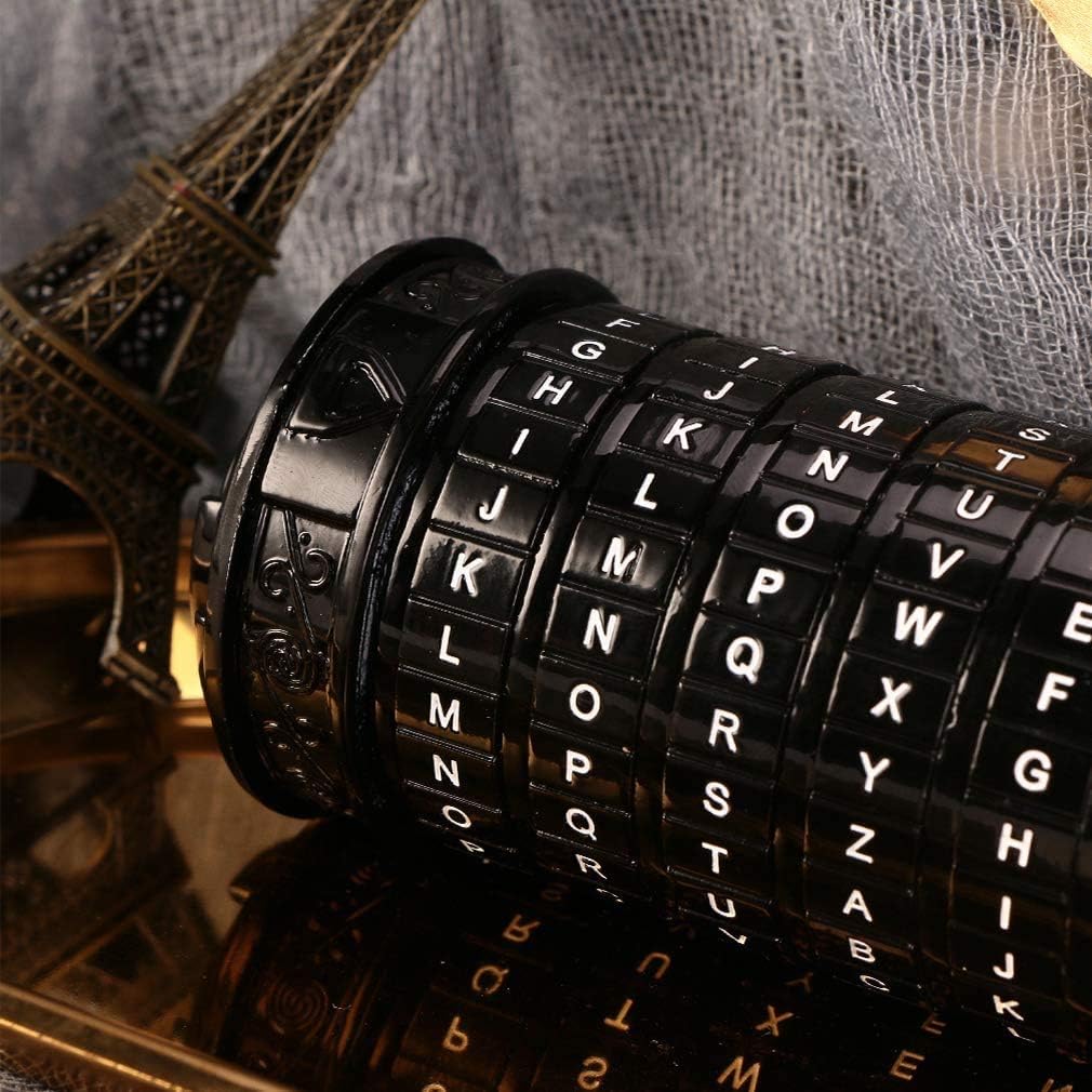 Cryptex Da Vinci Code Mini Cryptex Lock Puzzle Boxes with Hidden - Black - image 4