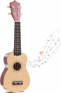 Jakeloo 21 inch pink wooden acoustic guitar with 4 strings for beginners - view 3