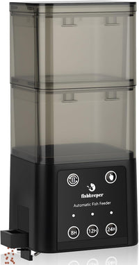 fishkeeper Automatic Fish Feeder for Aquarium, 8H/10H/24H Timer - 520ML