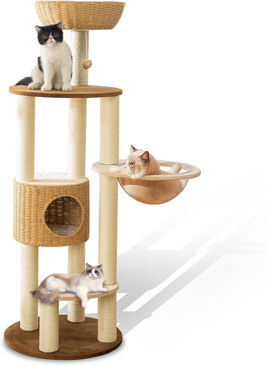 SHODMI 54" Modern Cat Tree Tower for Indoor Cats - FQ-RL24-X0XP