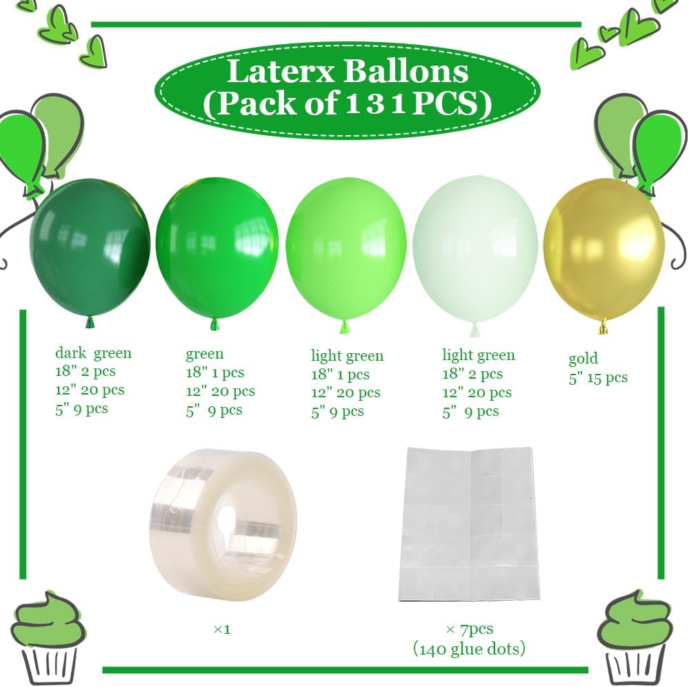 Pastel Rainbow Balloons Arch Garland Kit for Pastel Party Decor – Fun for Kids & Family - Green - image 2