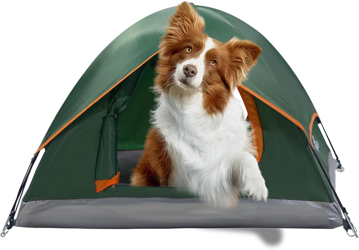 ASFANES Foldable Pet Tent for Medium Dogs & Cats - Army Green / L