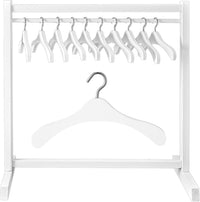 1 Set Doll Garment Rack with 10 Pcs Hangers Clothes Organizer - White / 11