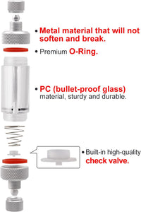 Aquarium CO2 Bubble Counter with Built-in Check Valve for CO2 - double-head - image 4