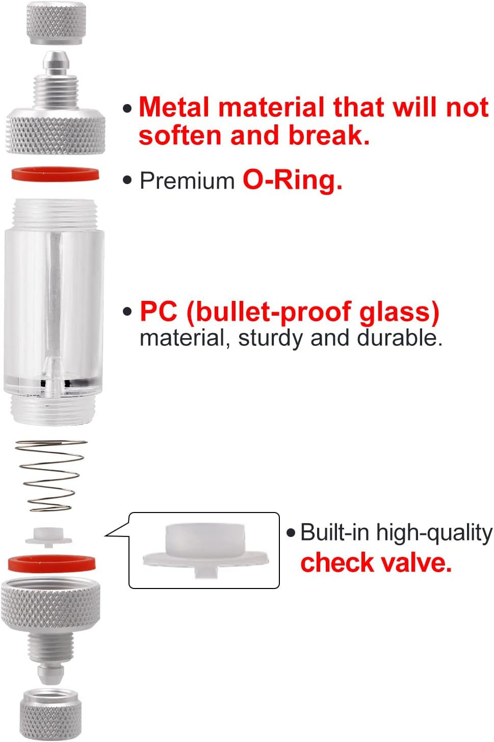 Aquarium CO2 Bubble Counter with Built-in Check Valve for CO2 - double-head - image 4