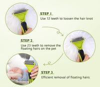 Pecute Pet Dematting Tool 2 Pack - Double Sided Undercoat Rake & Dematting Comb for Detangling Matted or Knotted Undercoat Hair, Great for Medium or Long-haired Dogs & Cats