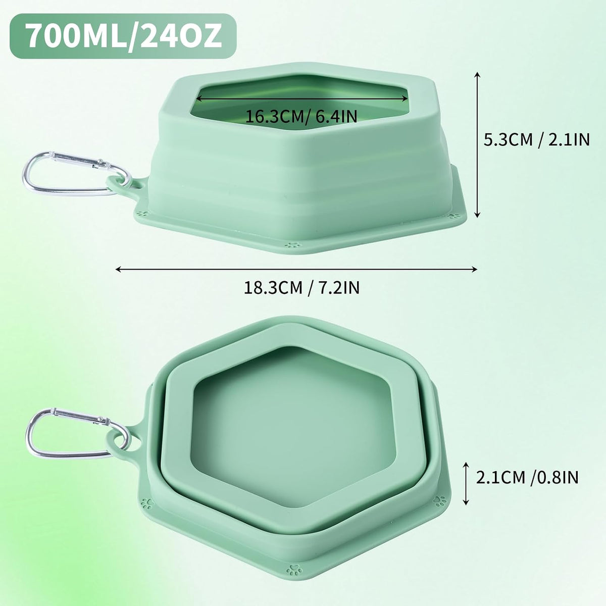 No Splash Dog Travel Bowls for Cars - Morandi Green - image 4