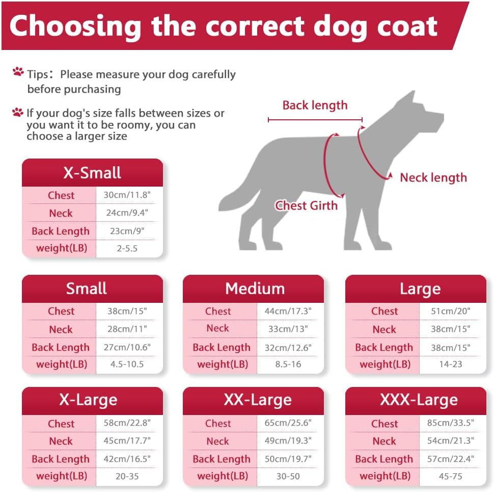 Dog Winter Coat,Warm Fleece Lined Dog Jacket with Leash Hole & Hood – Essentials for Dogs - Red / Large - image 3