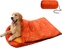 Dog Sleeping Bag Waterproof Warm Packable Dog Bed with Storage Bag - Orange-Bone