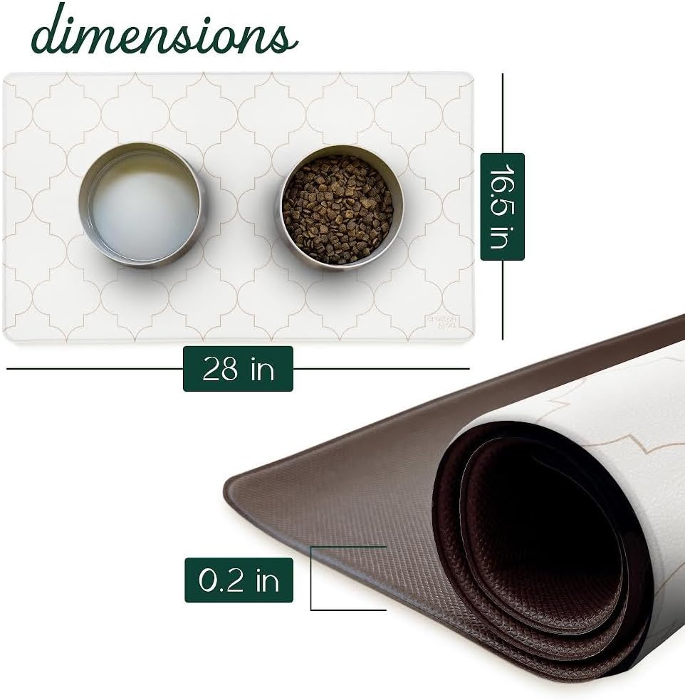 CROXTON & CO. Non-Slip Faux Leather Pet Feeding Mat for Dog Bowls - So Pawsh - image 2