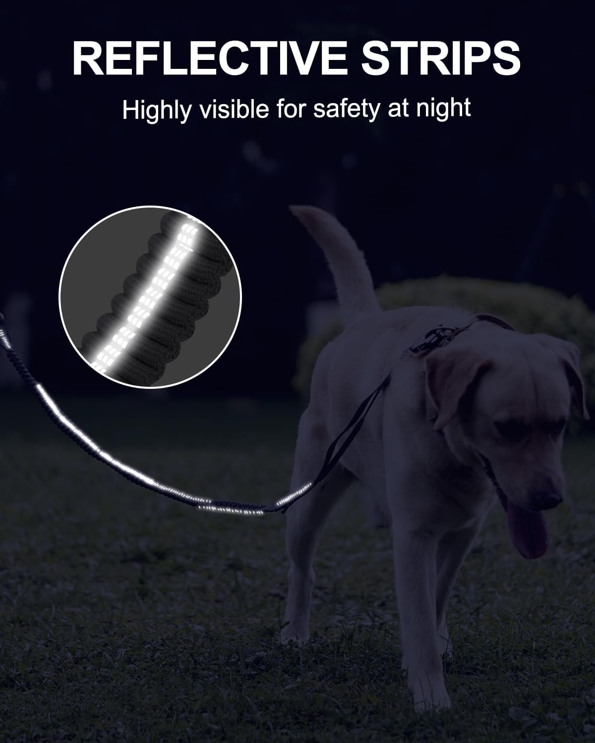 Joytale Tactical Bungee Dog Leash, Shock Absorbing No Pull - Gray - image 4