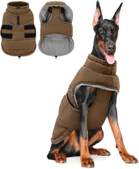 Dog Winter Jacket, Dog Windproof Reflective Jacket for Golden Retriever – Essentials for Dogs - Brown / XXX-Large