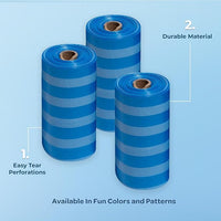 Best Pet Supplies Dog Poop Bags (240 Bags) for Waste Refuse Cleanup, Doggy Roll Replacements for Outdoor Puppy Walking and Travel, Leak Proof and Tear Resistant, Thick Plastic - Blue Strips